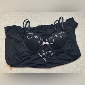 Black Lace Slip with Bra